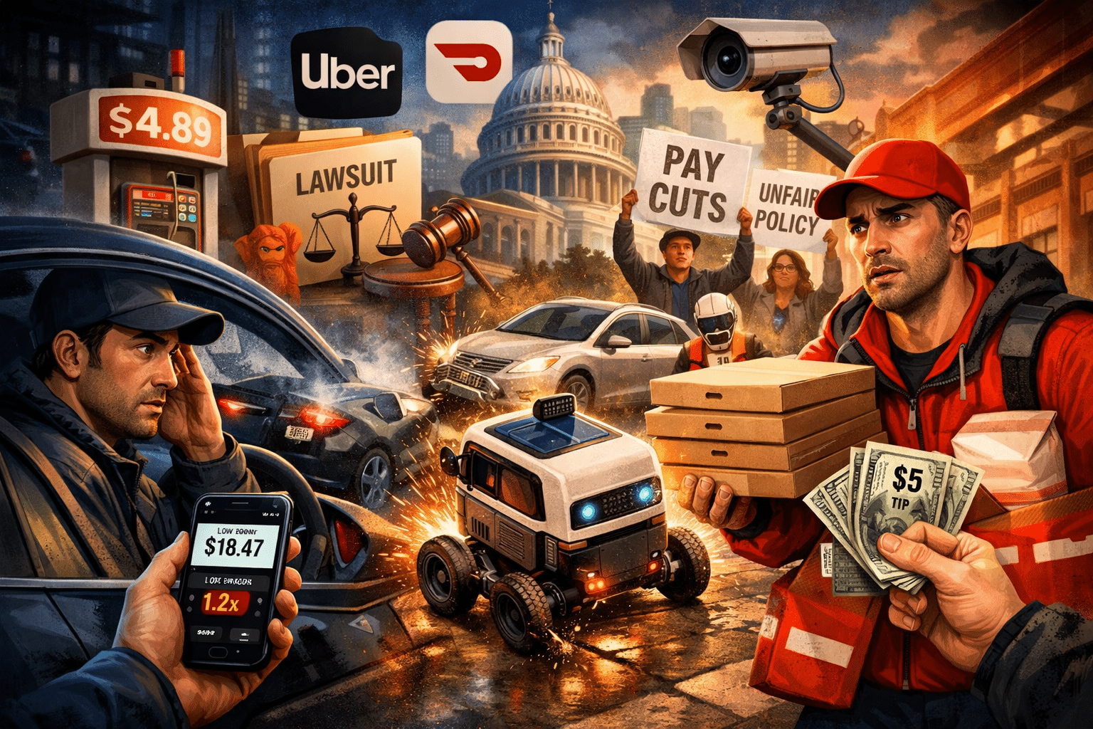 Uber, DoorDash & Robots: How Gig Drivers Are Getting Squeezed From Every Side